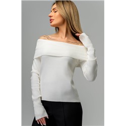 Женский вязаный джемпер с открытыми плечами Happyfox