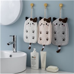 Полотенце из микрофибры в форме "Кошки", 1 шт. Цвет серый.