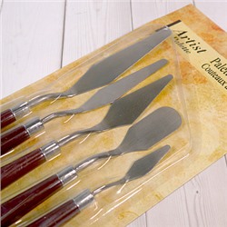 Лопатки кондитерские (шпатулетки) с пластиковой ручкой, 5 шт.