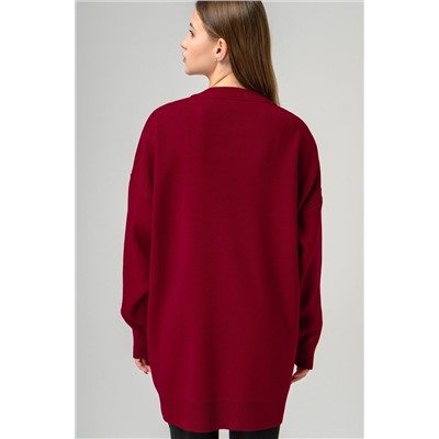 Женский удлиненный джемпер оверсайз с V-вырезом Happyfox