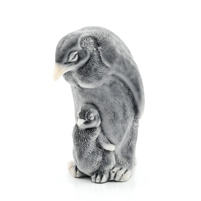 Фигурка из мраморной крошки "Пингвин с детёнышем" 50*36*65мм.
