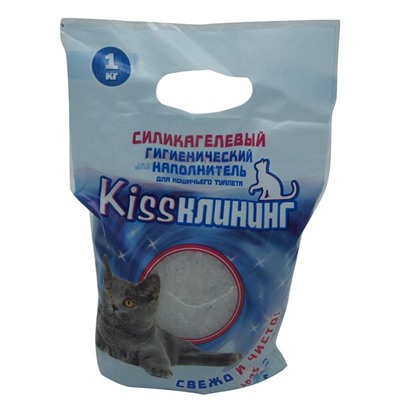 Наполнитель Кисс Клининг Силикагель 1кг ЭКОНОМ