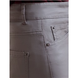 Брюки-трубы из эластичного хлопка с эффектом кожи