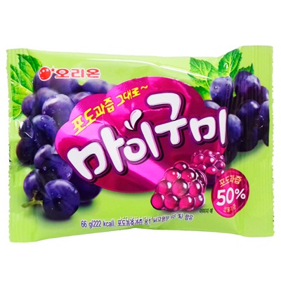 Мармеладные конфеты со вкусом винограда Orion, Корея, 66 г
