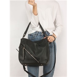 Сумка женская искусственная кожа ADEL-254/1в/ММ. 2отдел. плеч/ремень,  черный/серый флотер SALE   247003