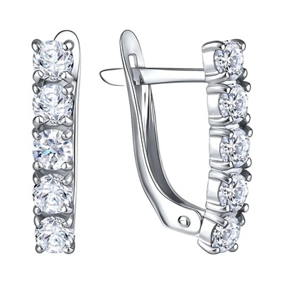 Серьги из серебра куб.циркон., Л-11206