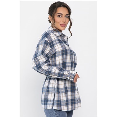 Рубашка хлопковая Джанет (сине-белая) Б14272-4М