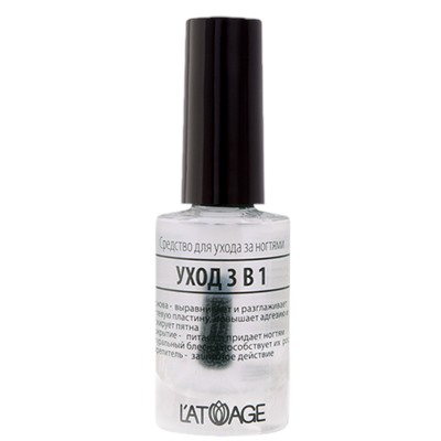 Средство для ухода за ногтями "Уход 3 в 1"   L'ATUAGE COSMETIС