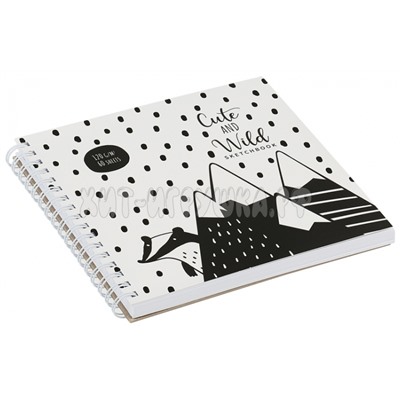 Скетчбук 60 л. 150*150 мм, на гребне, 120г/м2  "Black&white" MESHU MS_44875, MS_44875