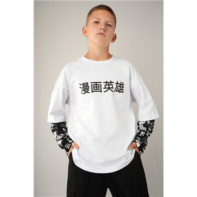 Детский лонгслив с двойным рукавом Happyfox