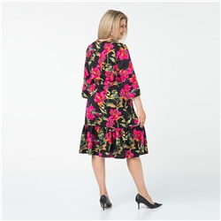 Платье, текстиль, черный