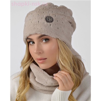 Кролик Комплект флис (колпак+снуд) (56-58)