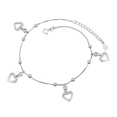 Браслет на ногу, куб.циркон., ТФБ-124