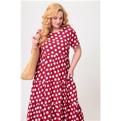 Swallow 560 бордовый_в_белые_горохи, Платье
