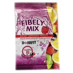 Fibely Mix MIXED BERRY Flavour, Donutt (Растворимая клетчатка СО ВКУСОМ ЯГОДНЫЙ МИКС, Донатт), саше 20 г.