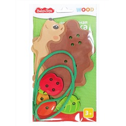 Деревянная шнуровка для детей «Ежик» Baby Toys