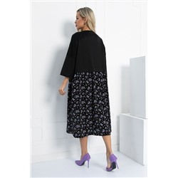 Платье бохо (черное/цветы) П12724-10