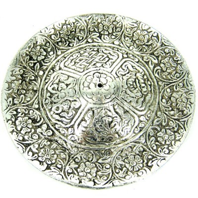 Подставка под благовония круглая УЗОР (металл, 11 см.), 1 шт.
