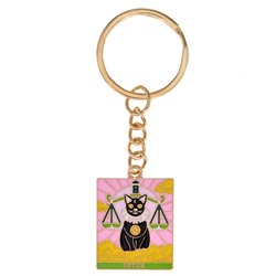 Брелок-амулет Tarot ЧЕРНАЯ КОШКА СПРАВЕДЛИВОСТЬ - Justice (металл, размер 2,4*2 см.), 1 шт.