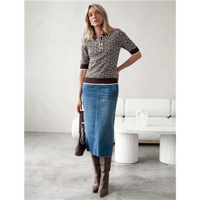 Джемпер жаккардовой вязки с кашемиром