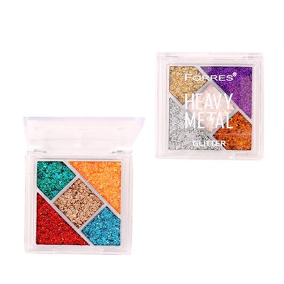 Тени д/век 5-цв. 1256 Havy metal glitter т.02  Farres