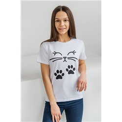 Футболка HF66031D HAPPY FOX 141 детская (Кот с лапками белый)