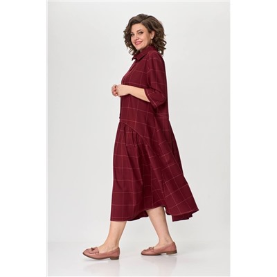 Avenue Fashion 0102-1 бордо+розовый, Платье