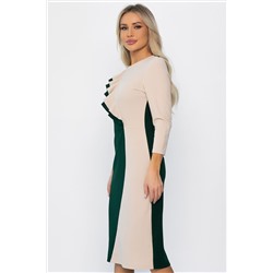 Платье Эванесса (зелено-бежевое) П12742-35М
