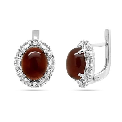 Серьги из серебра сердолик, С1058