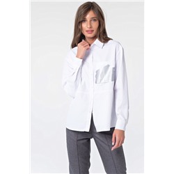 Рубашка классическая базовая с принтом из хлопка белая