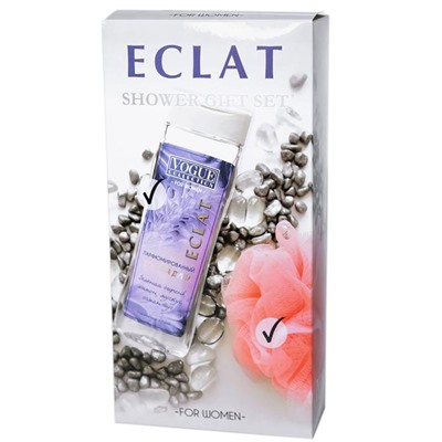НАБОР жен.  ЗМ  Eclat woman (Гель д/душа 250м+МОЧАЛКА)