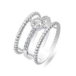 Кольцо из серебра куб.циркон., ЗК0101700