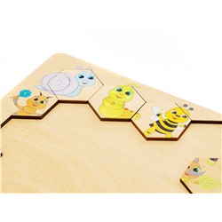 Пазл деревянный «Занимательные соты. Букашки»