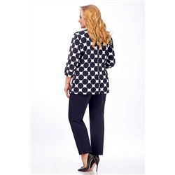 Элль-стиль 2158 темно-синий/горох, Брюки,  Жакет