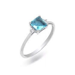 Кольцо из серебра куб.циркон., В10-0251 топ