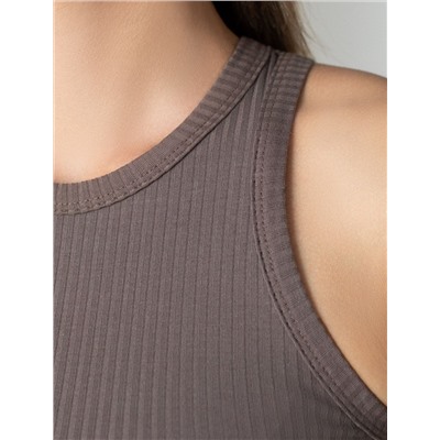 Топ из трикотажа в широкий рубчик