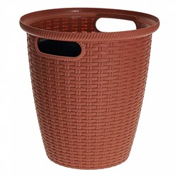 Кашпо напольное Rattan 266 мм, 10 л, с внутренним горшком 6 л ING6215ТР-ЛМ терракотовое