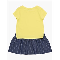 Платье 22-3017 желтый/горошек