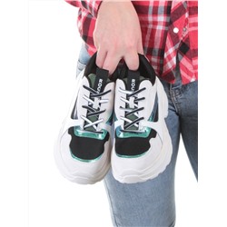 DMG11-2 WHITE/GREEN Кроссовки женские (нат.кожа, нат.замша, текстиль) размер 38