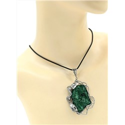 Кулон плисовый малахит 46*65мм.