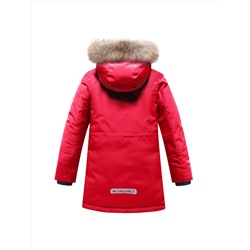 Парка зимняя подростковая для девочки красного цвета 9332Kr