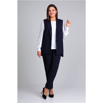 Liona Style 859 темно-синий, Брюки,  Блуза,  Жилет