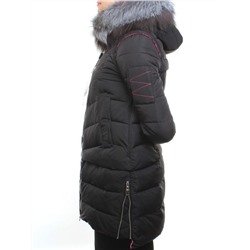 163-096 Пальто зимнее женское (холлофайбер, натуральный мех чернобурки) размер 42