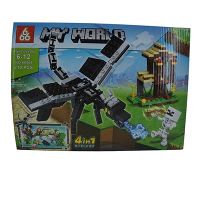 Конструктор My World 4в1 210дет. Дракон 29*21см / коробка 66068-4