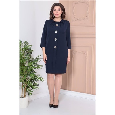 Moda Versal П2364 т.синий+пуговицы_серебро, Платье