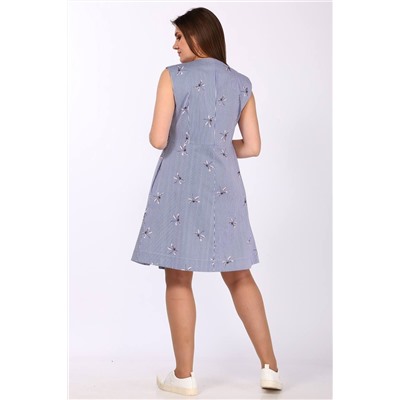 Lady Style Classic 1278 синий_с_розовым, Платье