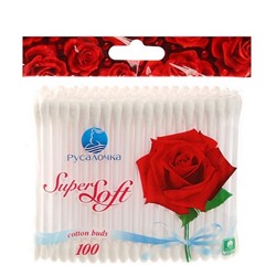 Ватные палочки РУСАЛОЧКА Super Soft 100шт. zip