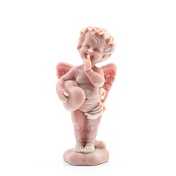 Фигурка из мраморной крошки "Ангелочек стоящий с сердечком"  38*35*83мм
