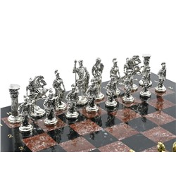 Шахматы подарочные с металлическими фигурами "Римляне", 450*450мм