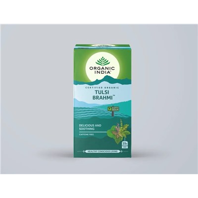 TULSI BRAHMI, Organic India (ТУЛСИ БРАХМИ, вкус и спокойствие, Органик Индия), 25 пакетиков.